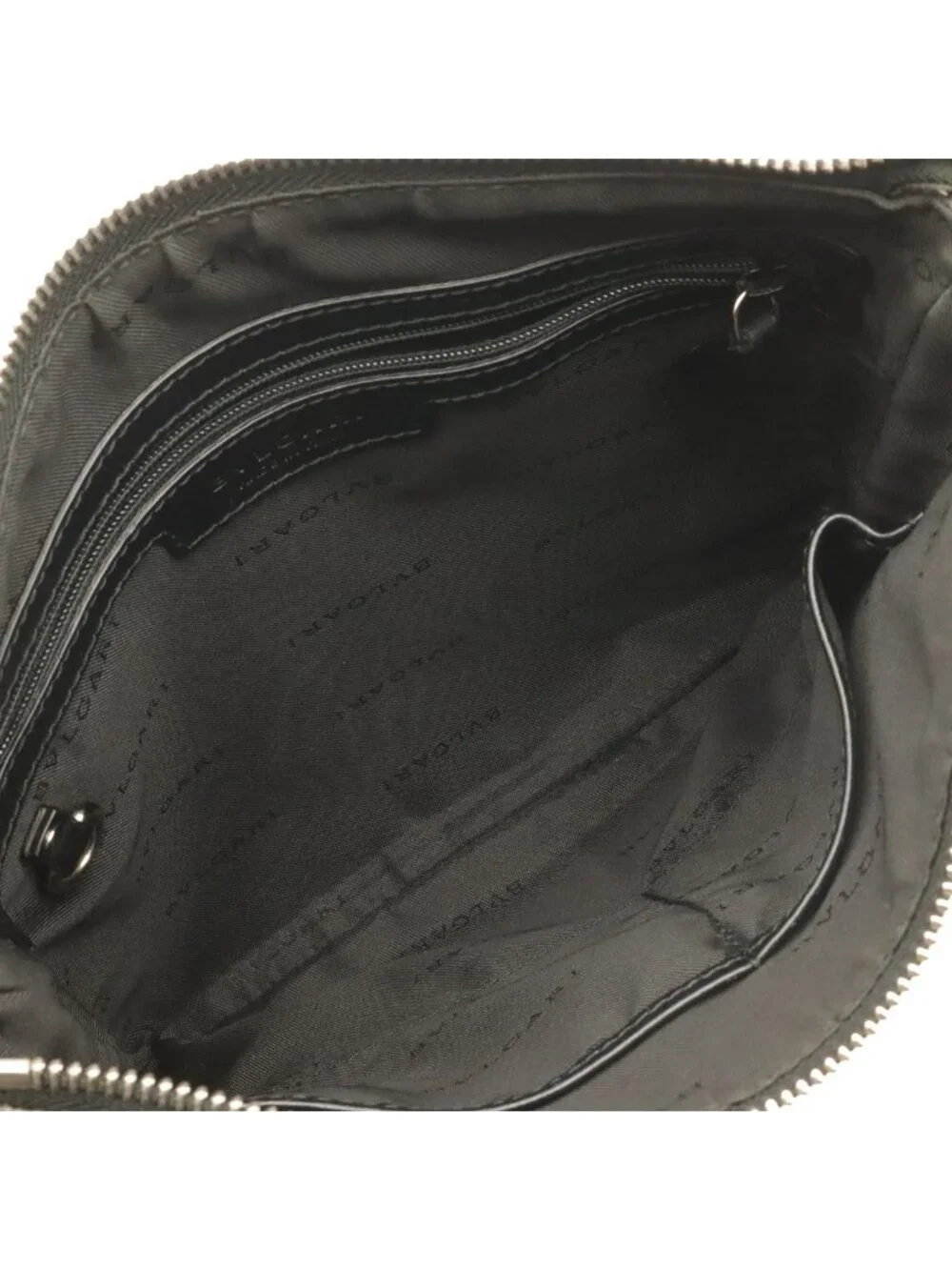 Bvlgari Weekend Shoulder Bag Crossbody Leather Dark Gray Black
